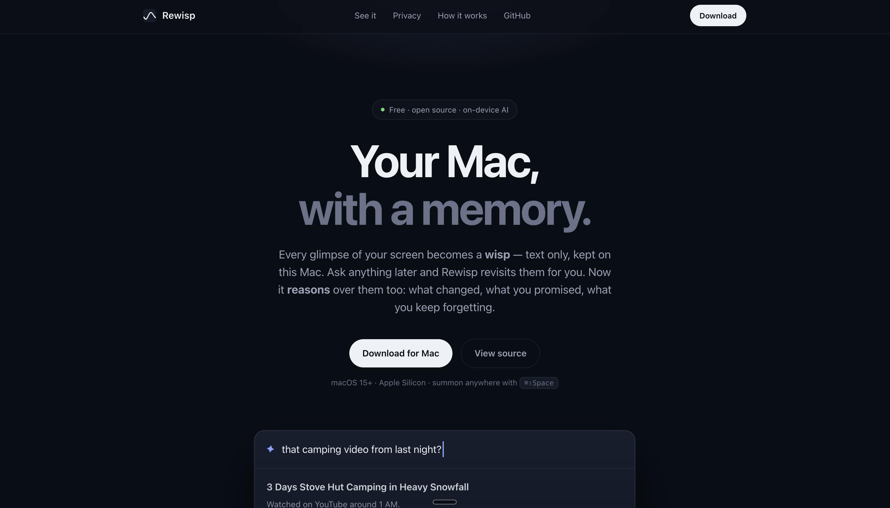 Rewisp:为你的 Mac 打造的“环境记忆”神器