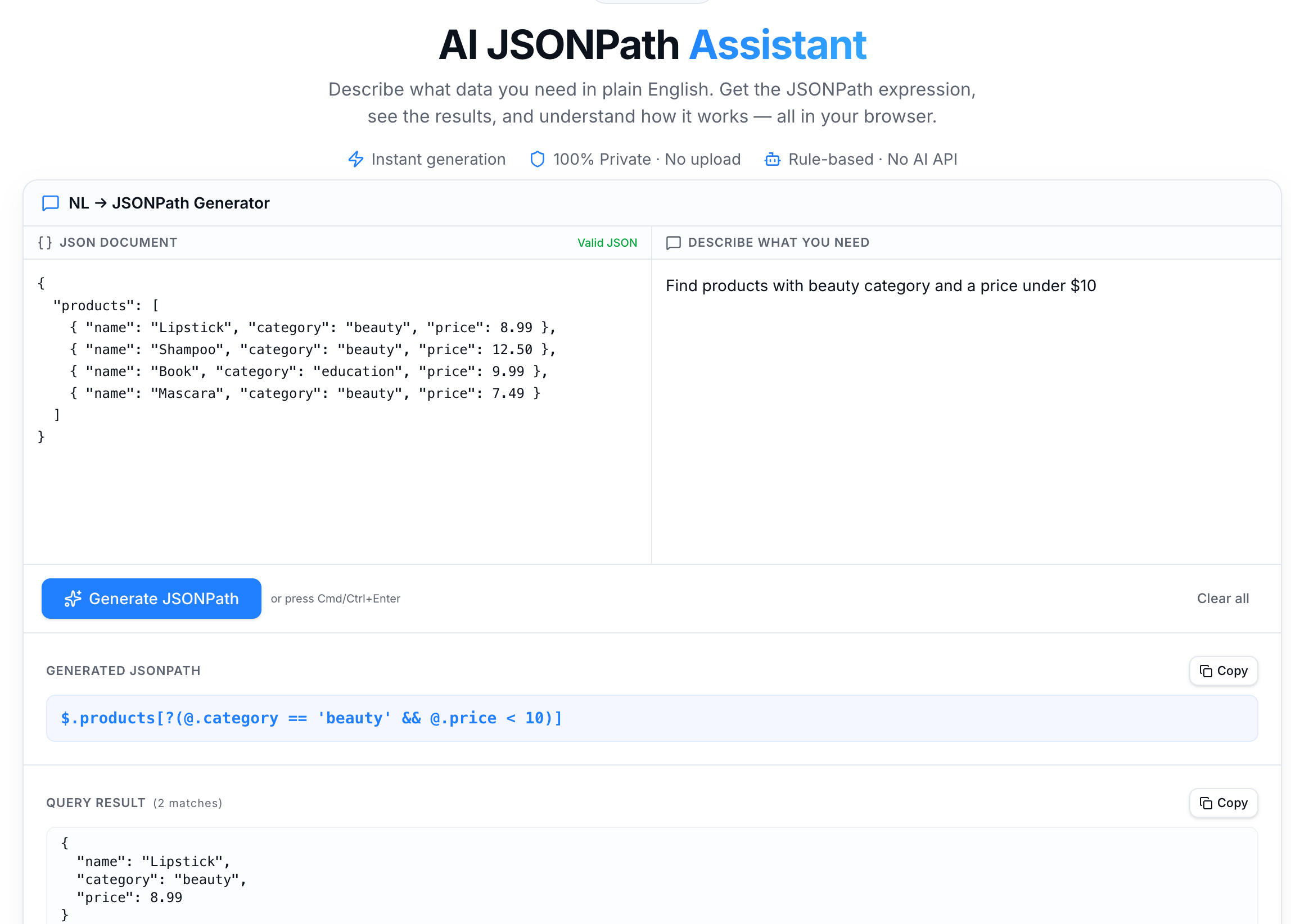 JSONPath Assistant