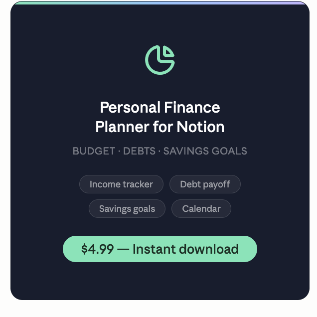 Notion Personal Finance Planner