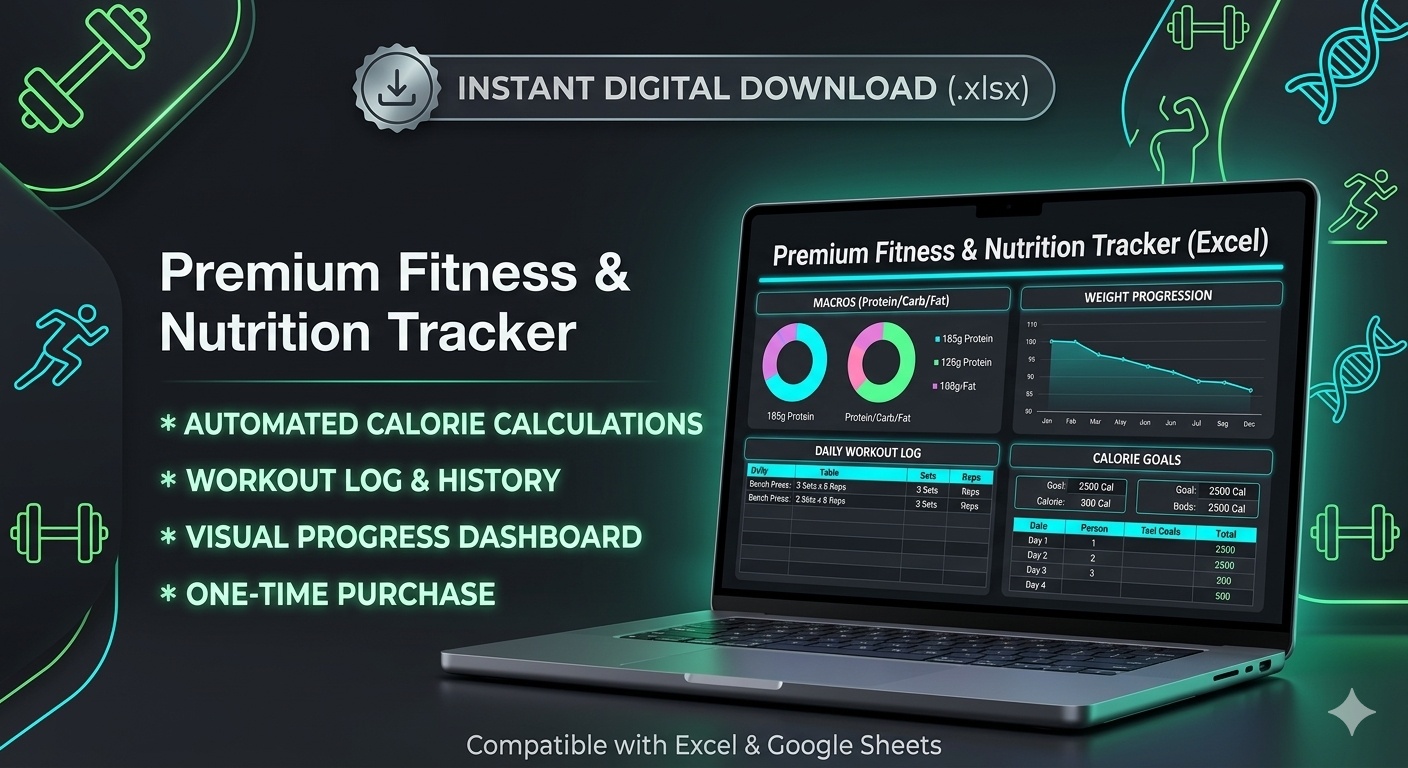 PremiumFitness&Nutrition Tracker(Excel)