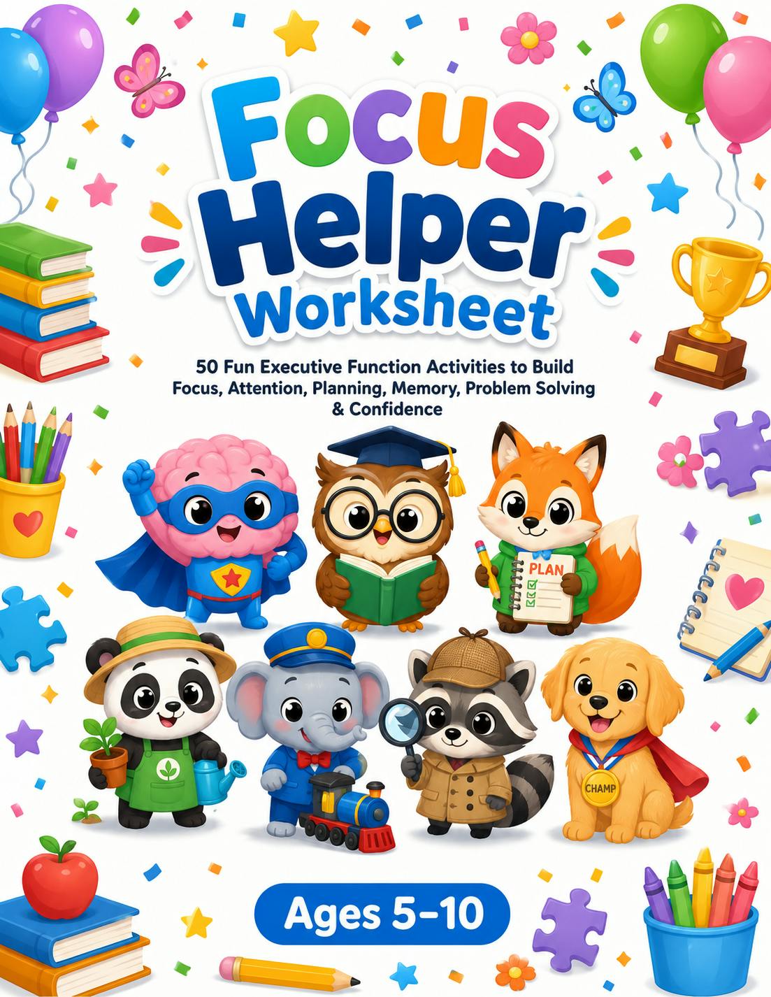 Focus Helper Worksheet for Kids Ages 5