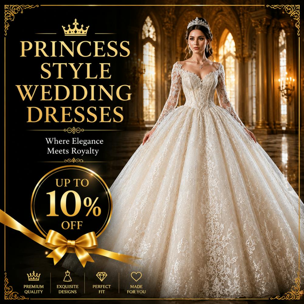 Princess Wedding Dresses 10% Off.