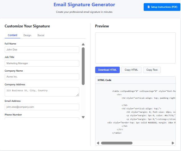 Email Signature Generator