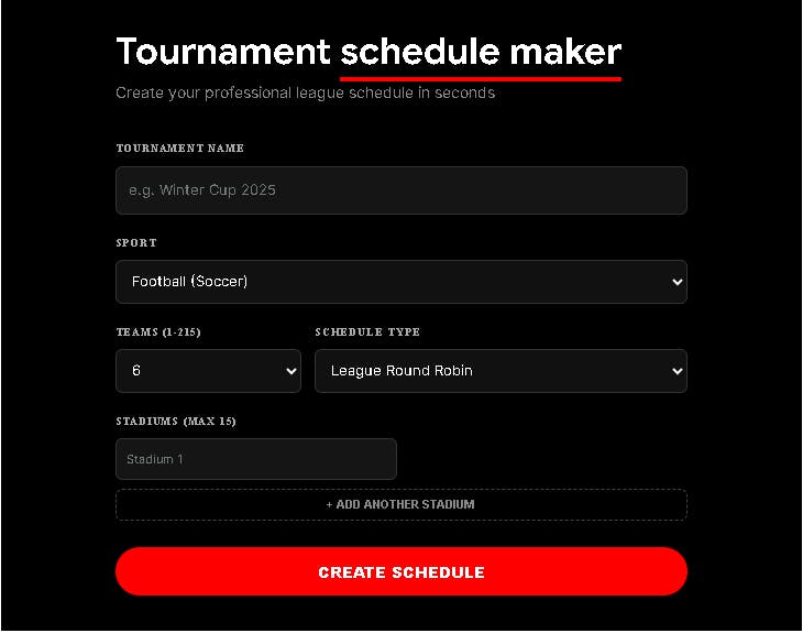 SPORTS Schedule Maker