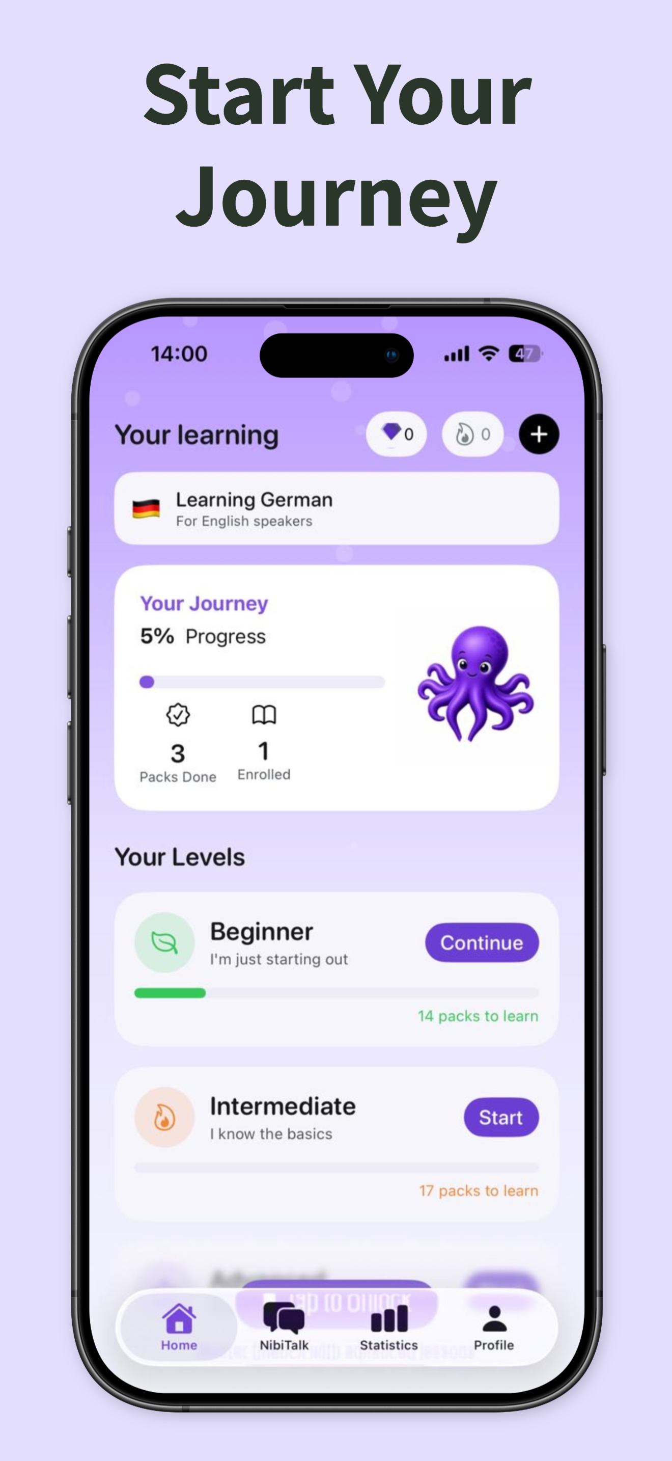 Nibi - Learn new language in 7 days