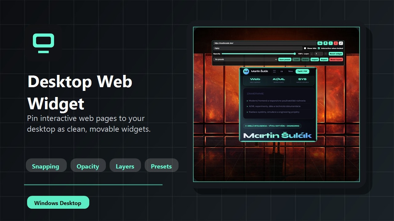 Desktop Web Widget