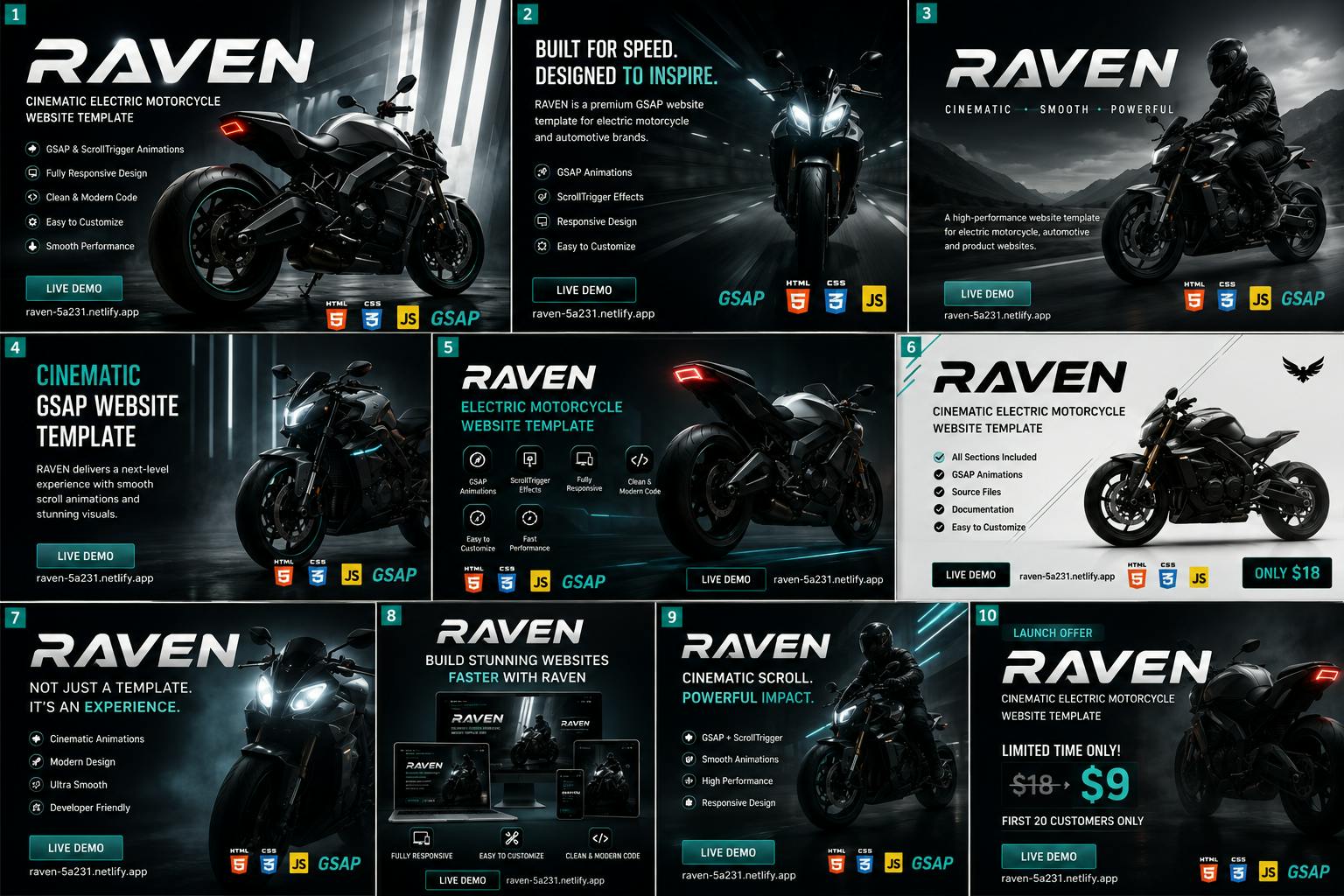 Cinematic Motorcycle Website Template