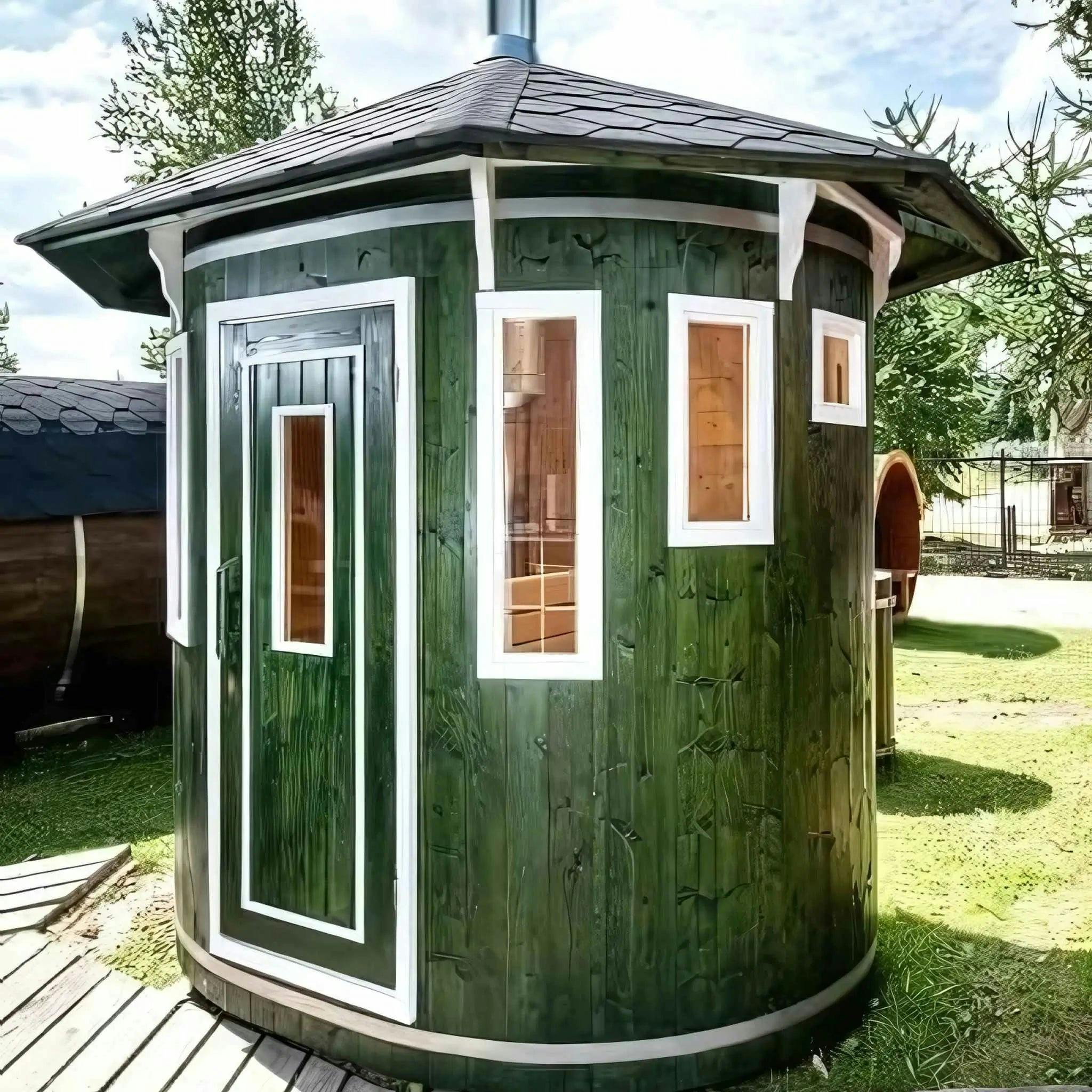 Quirky 5 Person Vertical Barrel Sauna