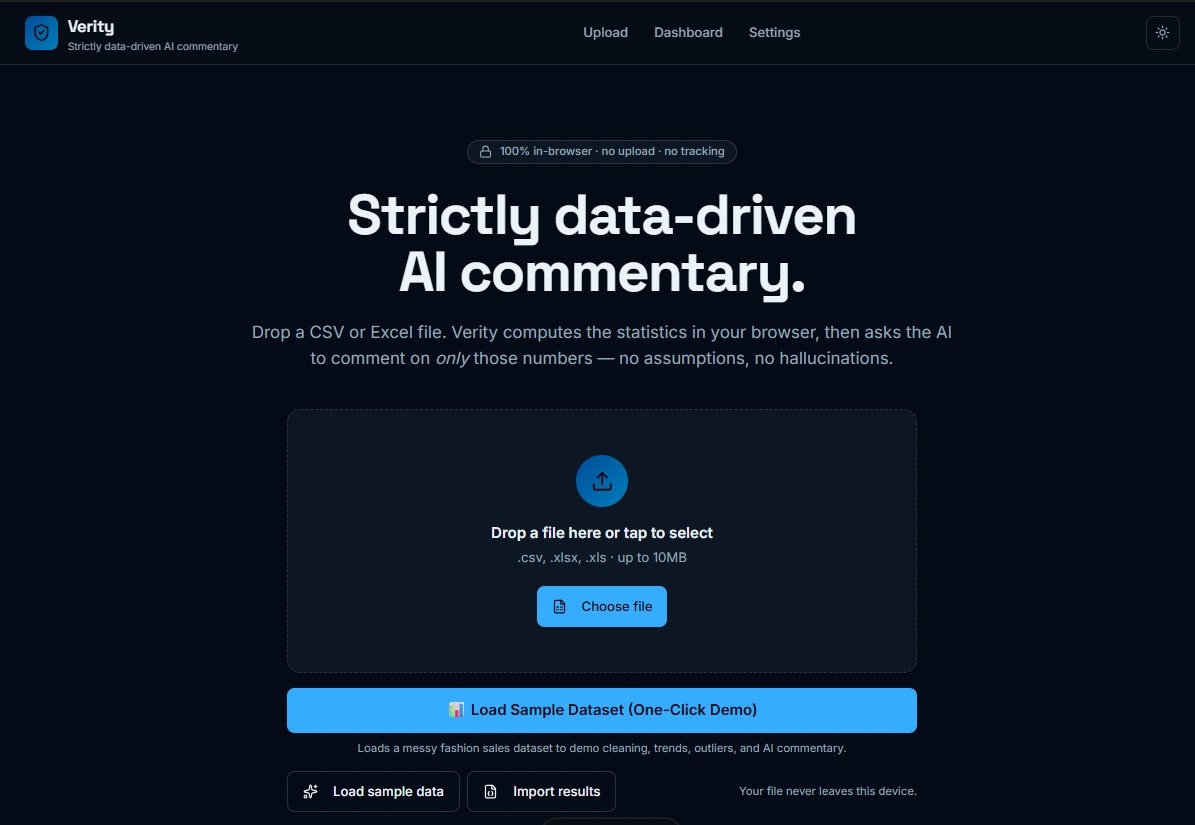 Verity – AI Data Whisperer