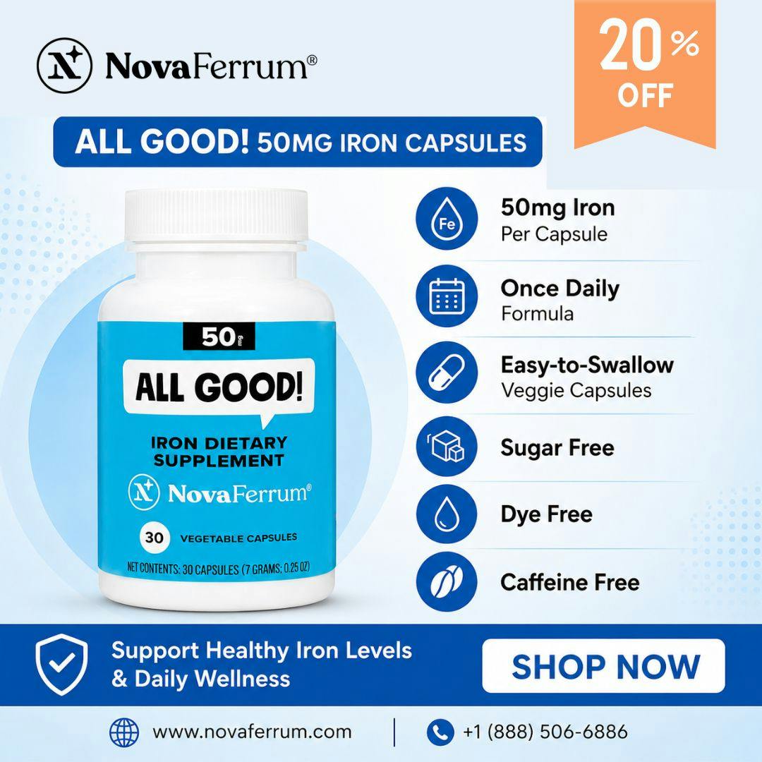 All Good 50MG Iron Capsule Supplements