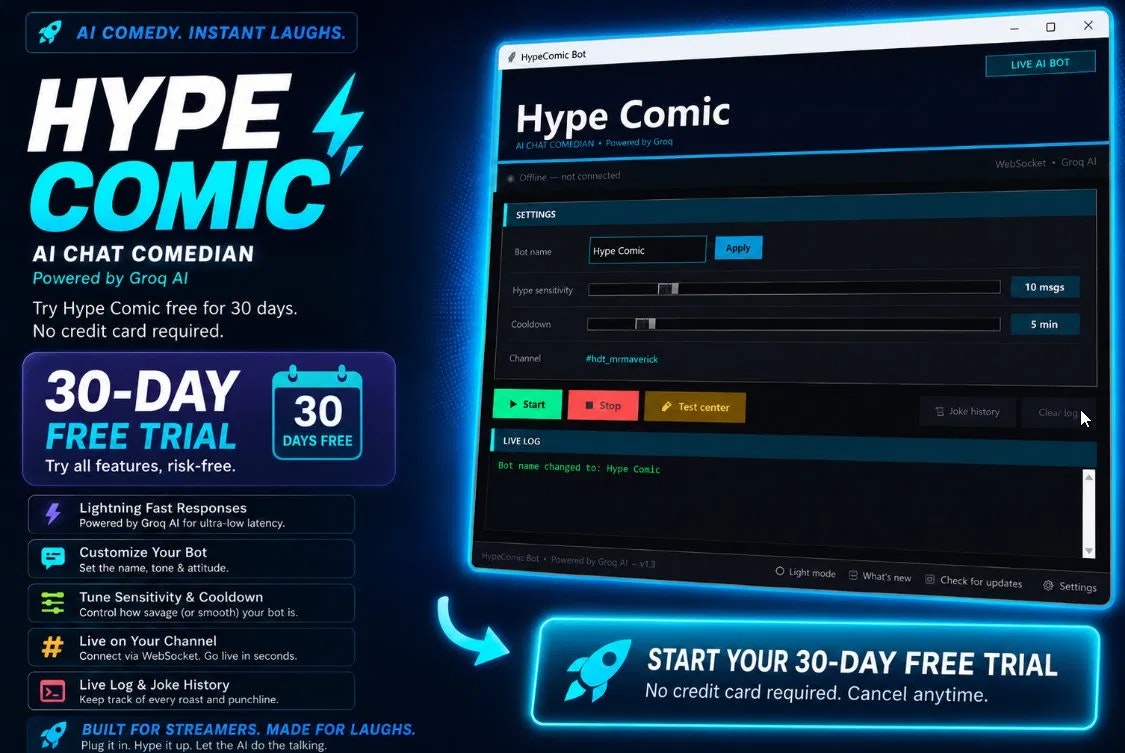 HypeComic Bot — 30 Day Trial