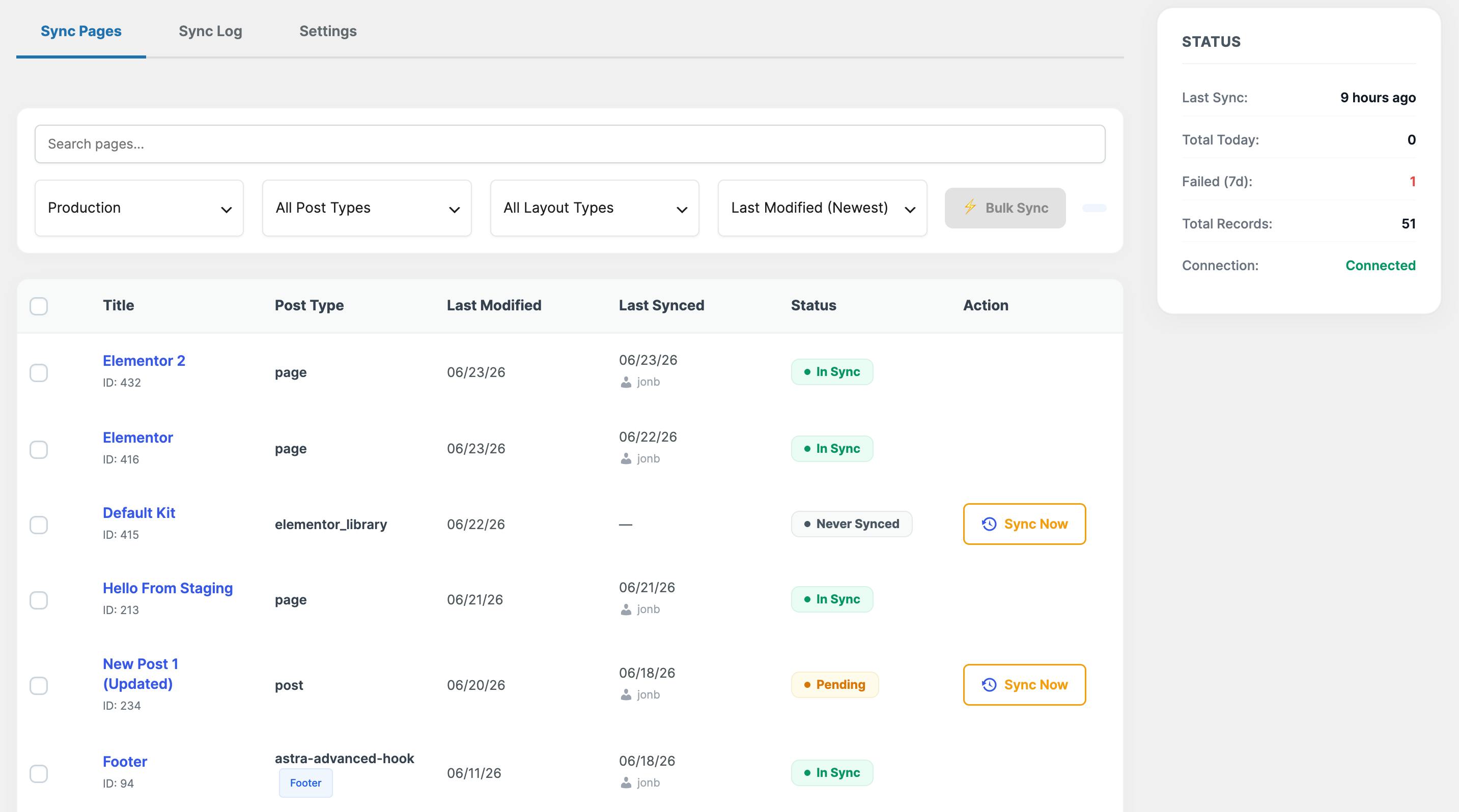 EZ Page Sync: Staging → Production Sync