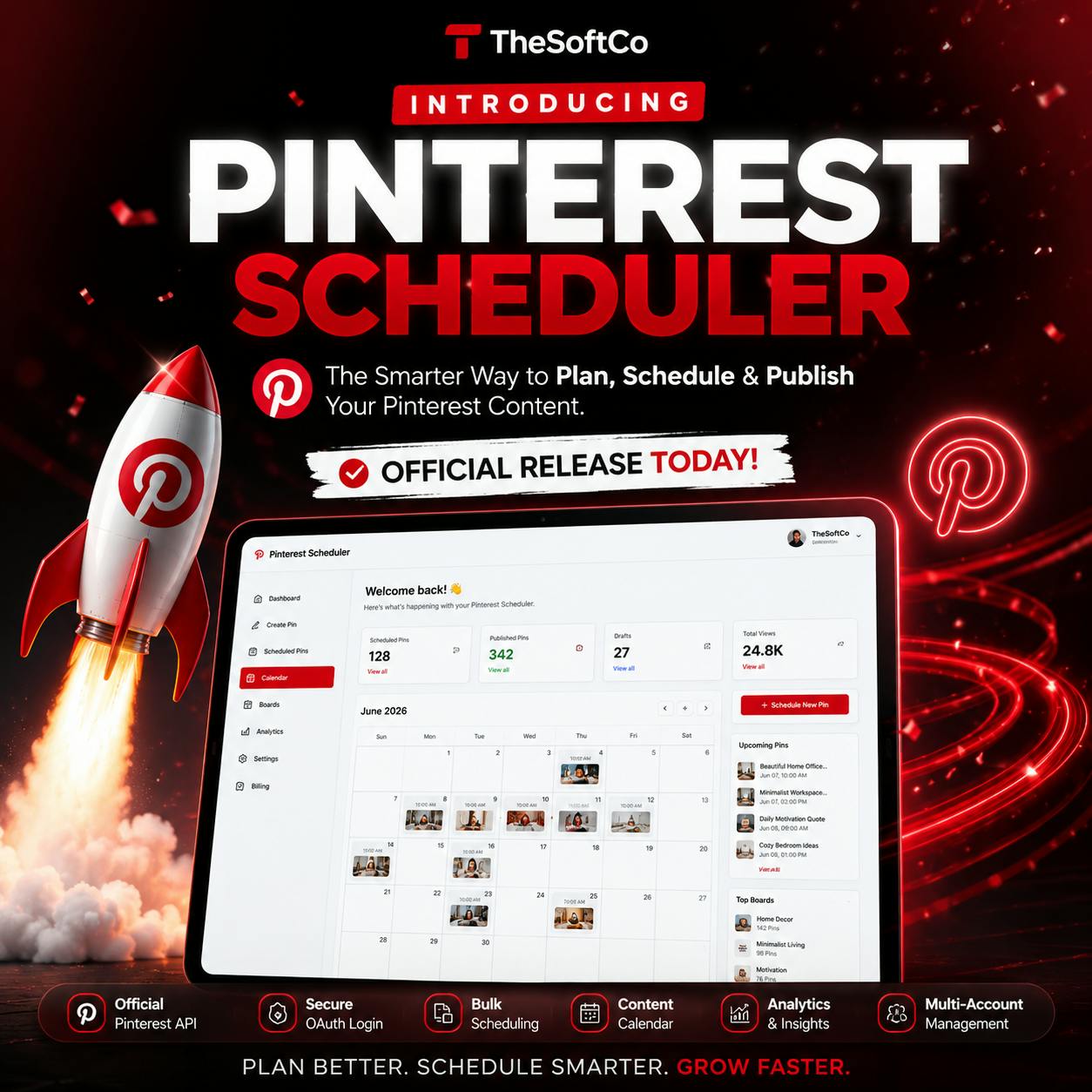 TheSoftCo Pinterest Scheduler