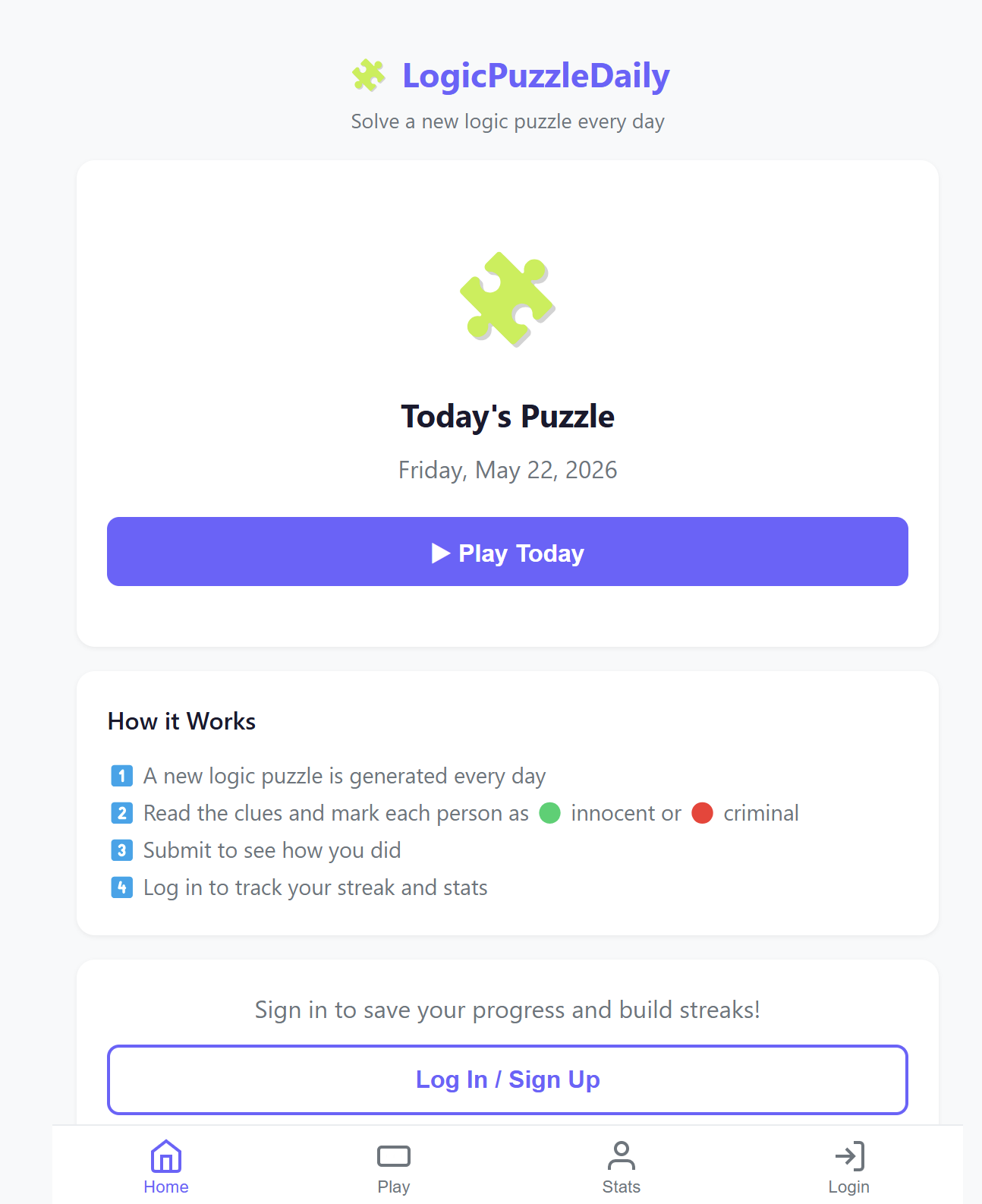 LogicPuzzleDaily — Daily Logic Puzzle