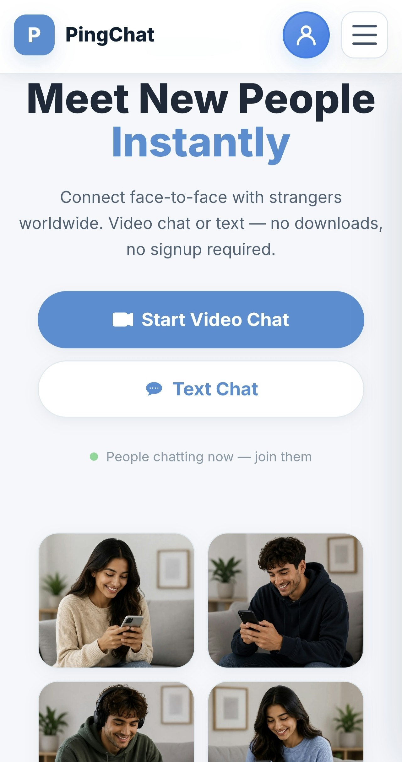 Meet random people  video and text chat