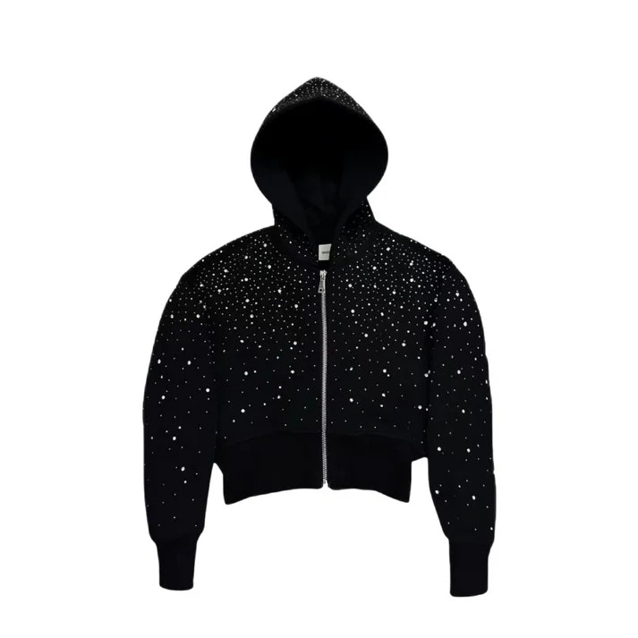VYBES Women's Cropped Galaxy Zip-up