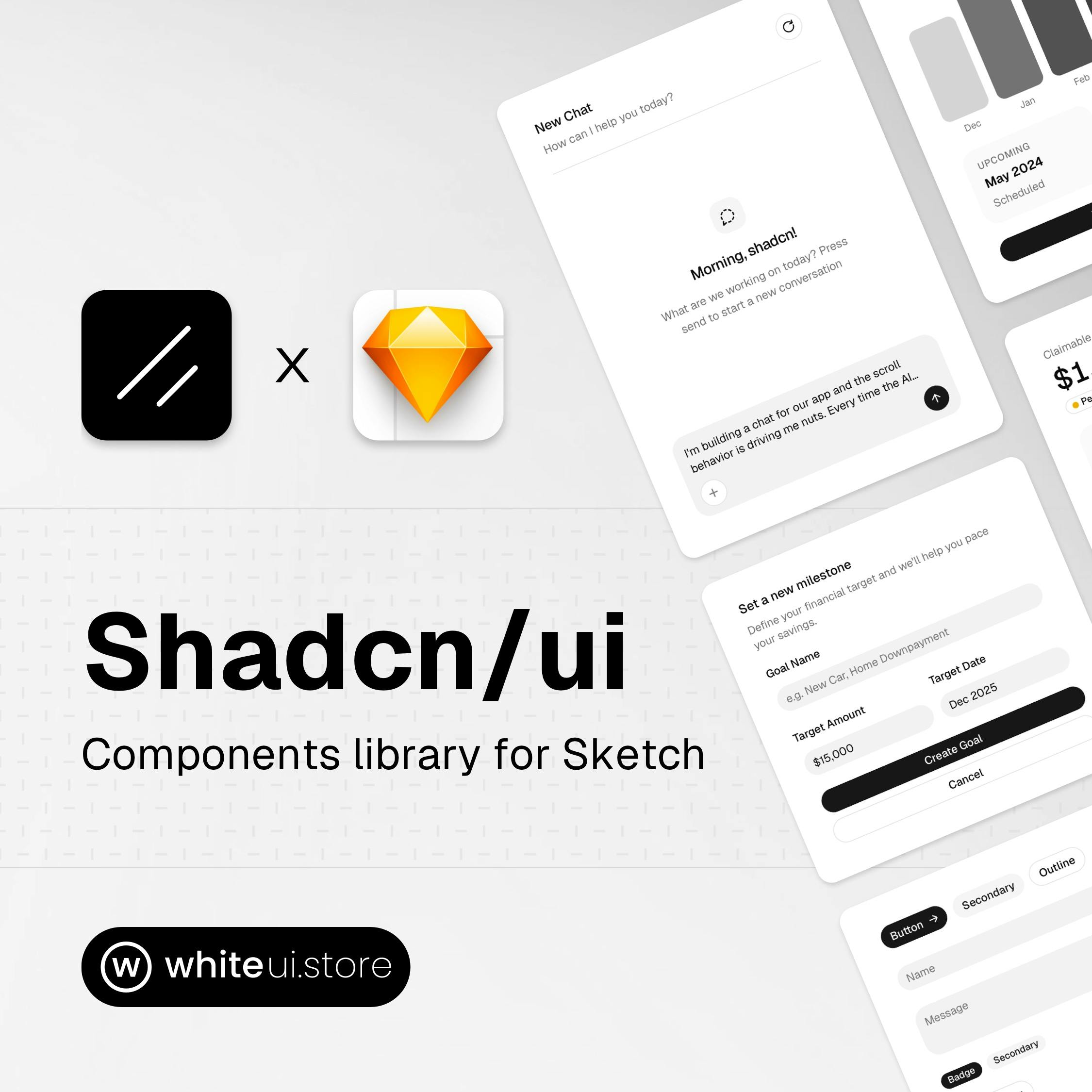 Shadcn UI Components library for Sketch