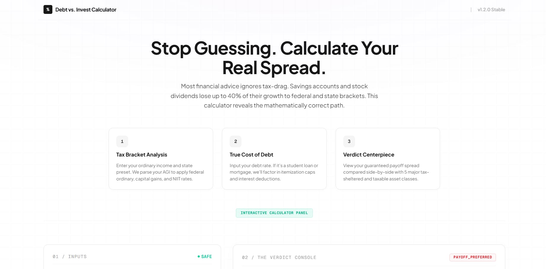 Debt vs. Invest Calculator